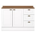 Ver imagem 1 de Balcao Pia com Tampo 120cm C353 Americana Branco Nature Henn