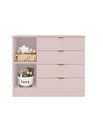 Ver imagem 3 de Cômoda Infantil 100% MDF 4 Gavetas 1 Porta Ripado Ayla Rose