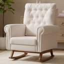 Ver imagem 2 de Poltrona de Amamentação com Balanço Base Nina Encanto D02 Bouclê Off White C-200 - Lyam Decor