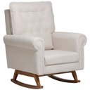 Ver imagem 1 de Poltrona de Amamentação com Balanço Base Nina Encanto D02 Bouclê Off White C-200 - Lyam Decor