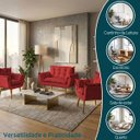 Ver imagem 4 de Kit Namoradeira Decorativa e 2 Poltronas Confortável para Sala Recepção Manicure Alice Suede