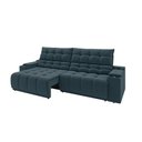 Ver imagem 4 de Sofá Connect Premium 2,30m Assento Retrátil/reclinável com Porta Copos e Entrada Usb Suede Petró