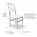 Ver mais imagens de Kit 6 Cadeiras Flora de Cozinha e Sala de Jantar Reforço Cromada Assento e Encosto Branco