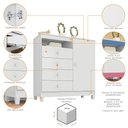 Ver imagem 5 de Guarda Roupa Infantil 4 Portas 2 Gavetas e Comoda Sapateira 1 Porta 4 Gavetas Branco Flex Azul Rosa