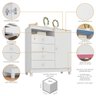 Guarda Roupa Infantil 4 Portas 2 Gavetas e Comoda Sapateira 1 Porta 4 Gavetas Branco Flex Azul Rosa - 5