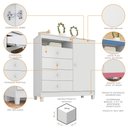 Ver imagem 5 de Guarda Roupa Infantil 4 Portas com Cômoda Sapateira 1 Porta 4 Gavetas Branco Azul e Rosa