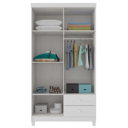 Guarda Roupa Infantil 4 Portas Com Cômoda Sapateira 1 Porta 4 Gavetas Aquarela Branco Flex Clique Ch - 7