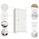 Ver imagem 4 de Guarda Roupa Infantil 4 Portas 2 Gavetas e Comoda Sapateira 1 Porta 4 Gavetas Branco Flex Azul Rosa