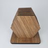 Porta Copos Madeira Mesa Bar Cozinha Hexágono 6un - Carvalho - 5