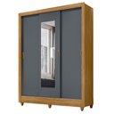 Ver imagem 1 de Guarda Roupa 3 Portas Deslizantes com Espelho Bolívia Freijó Cinza 981031 Moval