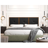 Painel Cabeceira Cama Box King 1,95 Estofado com Madeira- Várias Cores:Preto - 1