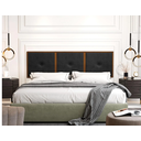 Ver imagem 1 de Painel Cabeceira Cama Box King 1,95 Estofado com Madeira- Várias Cores:Preto