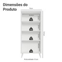 Ver imagem 3 de Cristaleira 70 cm 2 Portas de Vidro com Pés Cônicos Branco/Crema/Branco Vik Madesa