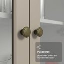 Ver imagem 6 de Cristaleira 70 cm 2 Portas de Vidro com Pés Cônicos Branco/Crema/Branco Vik Madesa