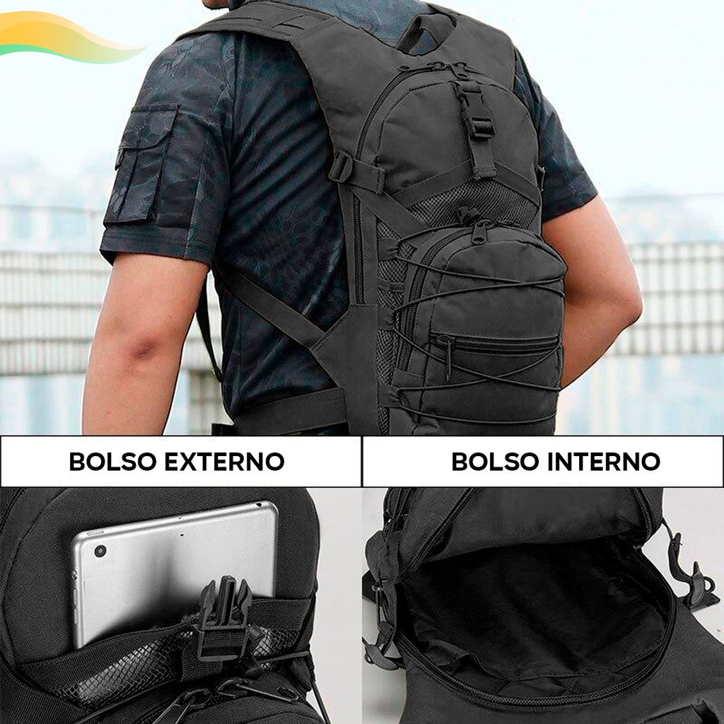 Mochila de Hidratacao para Ciclismo e Corrida - com Bolsos Internos Externos e Refil 3 Litros - 3