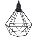 Ver imagem 4 de Lustre Pendente Aramado Triplo Diamante Preto Cabo Regulável Luminária Agp Ilumini Retro Diamante Lu