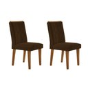 Ver imagem 1 de Cadeira Sala de Jantar Alegra Madeira Kit 2 Un Imbuia - Veludo Marrom - Rufato