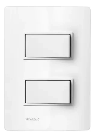Conjunto com Placa 4x2 1 Interruptor Simples + 1 Interruptor Paralelo Simon
