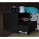 Ver imagem 2 de Mesa de Cabeceira Nicho com Gaveteiro Suspenso de Parede Preto Laca