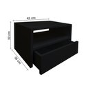 Ver imagem 4 de Mesa de Cabeceira Nicho com Gaveteiro Suspenso de Parede Preto Laca