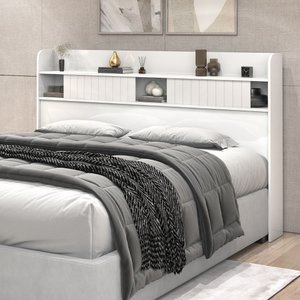 Cabeceira Dubai Mdf Organização Prateleiras Vários Tamanhos Cores:queen/branco