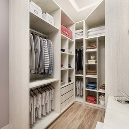 Guarda Roupa Closet sem Portas Canto em U 6 Peças, Escrivaninha e Basculante Prime Luciane Móveis - 2