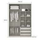 Ver imagem 6 de Guarda Roupa Closet sem Portas Canto em U 6 Peças, Escrivaninha e Basculante Prime Luciane Móveis