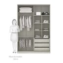 Ver imagem 5 de Guarda Roupa Closet sem Portas Canto em U 6 Peças, Escrivaninha e Basculante Prime Luciane Móveis