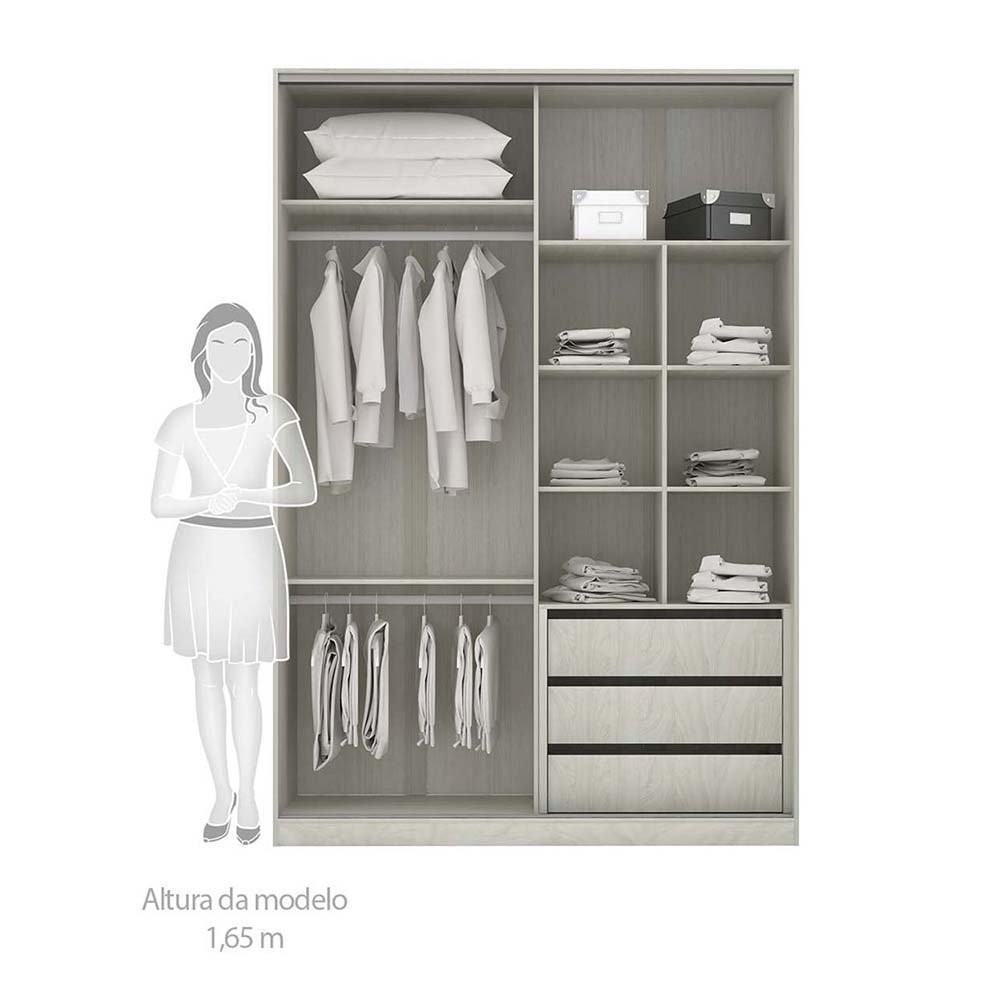 Guarda Roupa Closet sem Portas Canto em U 6 Peças, Escrivaninha e Basculante Prime Luciane Móveis - 5