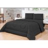 Edredom Casal Queen 6 pçs Cobertor Frio Quente Inverno Cotex Cor:Preto - 1