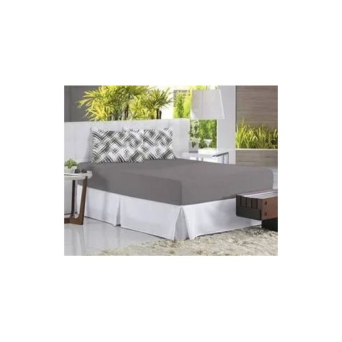 Enxovais Cama Adulto Solteiro Lençol Avulso Altenburg -Malha In Cotton com Elastico King Cinza