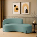 Ver imagem 1 de Sofá 2 Lugares Orgânico 160cm Pé Preto Morgan Cotelê Ext/veludo D03 - D'Rossi Cor Menta