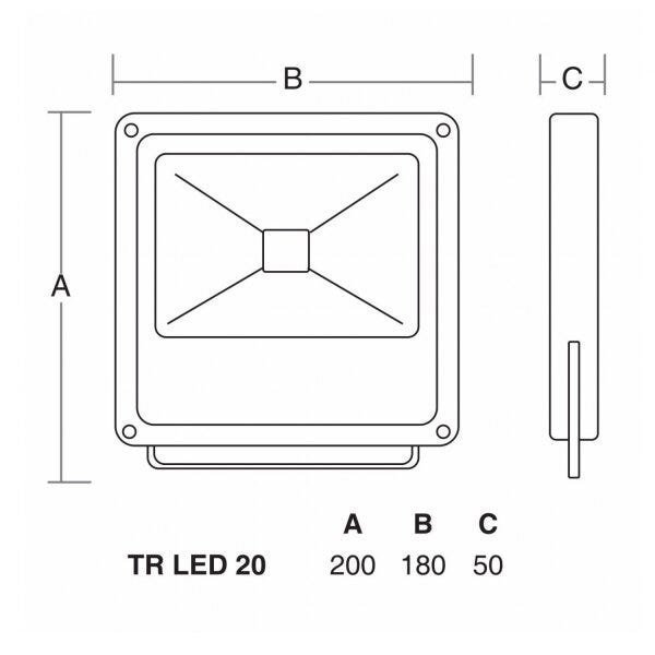 Refletor LED 20W Preto TR Taschibra - 2