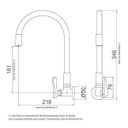 Ver imagem 3 de Torneira Lorenflex De Parede Com Bica Flexível Lorenzetti 1178 G27 Cinza