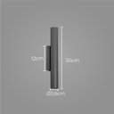 Ver imagem 2 de Arandela Tubo Cilindro Cinza 30cm 2 Fachos + 2 Led Mr11 Br.quente St2773
