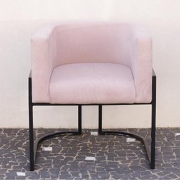 Poltrona Elegance Pé Preto Assento Rose 72x68x63cm - 3