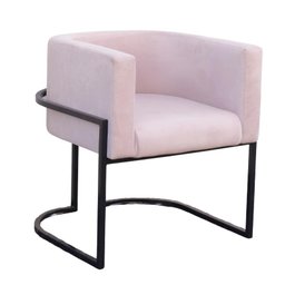 Poltrona Elegance Pé Preto Assento Rose 72x68x63cm - 1