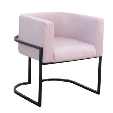 Poltrona Elegance Pé Preto Assento Rose 72x68x63cm