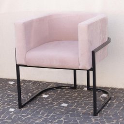 Poltrona Elegance Pé Preto Assento Rose 72x68x63cm - 4