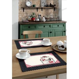 Enxovais Mesa Jogo Americano Kit Dohler -Genova Clean Estampado Galinhas - 1