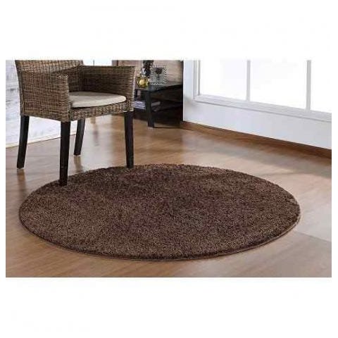 Tapete Redondo Sala Quarto Escritório Classic 1,50Mx1,50M Castor - Oásis