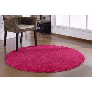 Tapete Redondo Sala Quarto Escritório Classic 1,50Mx1,50M Pink - Oásis