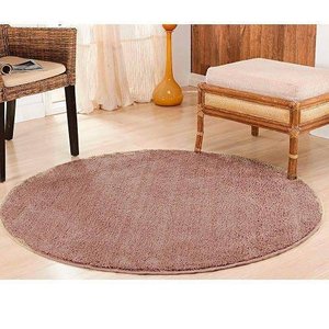 Tapete Redondo Classic Sala e Quarto 1,00 X 1,00 - Cor Nude