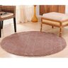 Tapete Redondo Classic Sala e Quarto 1,00 X 1,00 - Cor Nude - 2