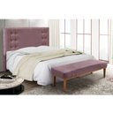 Ver imagem 3 de Cabeceira Cama Box King 195cm e Recamier Gênova Veludo Uva S04 - D'Rossi