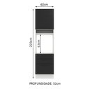 Ver imagem 3 de Torre Quente Armário de Cozinha 60 cm 1 Porta 3 Gavetas Branco/Preto Agata Madesa