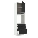 Ver imagem 5 de Torre Quente Armário de Cozinha 60 cm 1 Porta 3 Gavetas Branco/Preto Agata Madesa