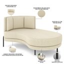 Ver imagem 3 de Sofá Chaise Longue Sala de Estar Living Lucca Direito D02 Linho Creme D-463 - Lyam Decor