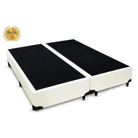 Cama Box Queen Colchão Mola Ensacada Belos Sonhos + Box Sintético 66x158x198:Bege