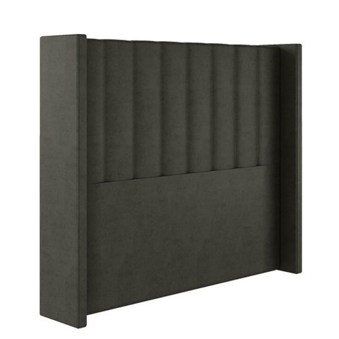 Cabeceira Estofada Queen 160 Cm Turquesa Veludo Marrom